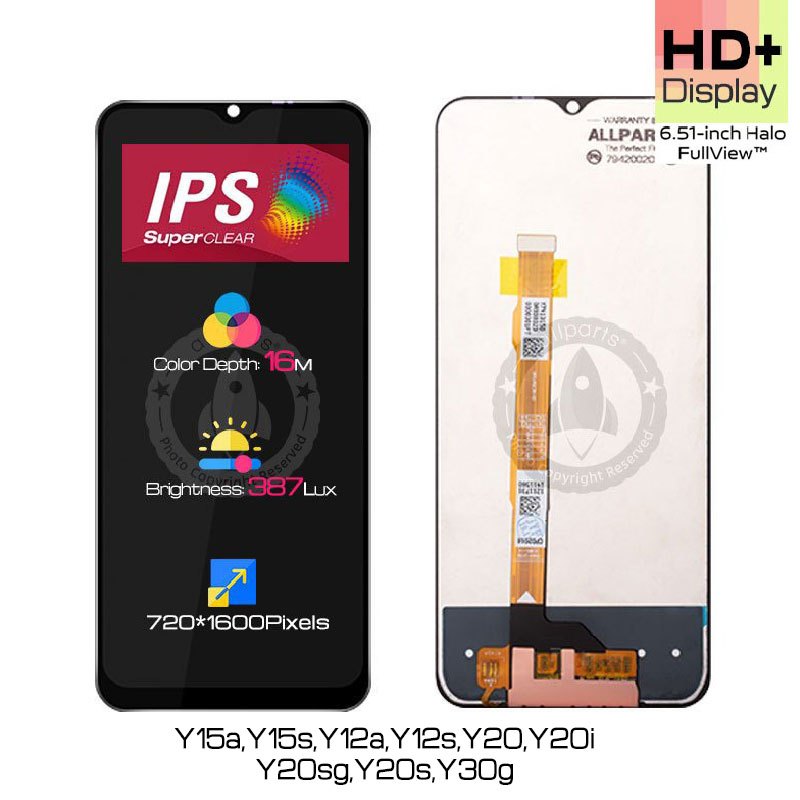 6.51 Inch Display For Vivo Y20 Y20i Y20sg Y20s Y30 Standard Y30g Y12a Y12s 2021 Y15a Y15s Lcd Touch Screen Digitizer Replacement