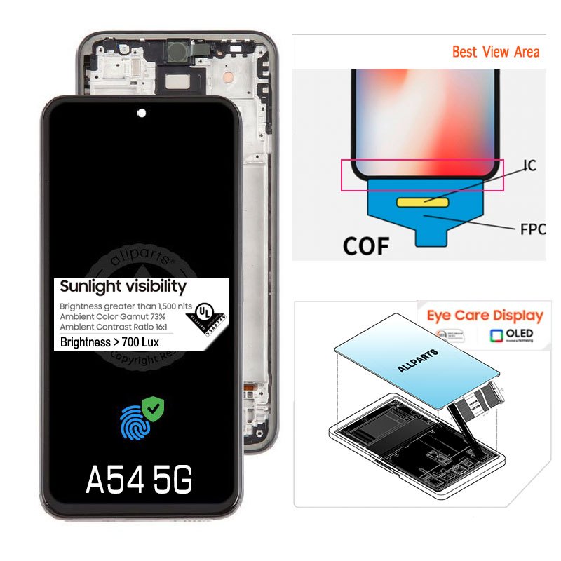 Display for Galaxy A54 5G LCD Touch Screen Digitizer Replacement With frame SM-A546