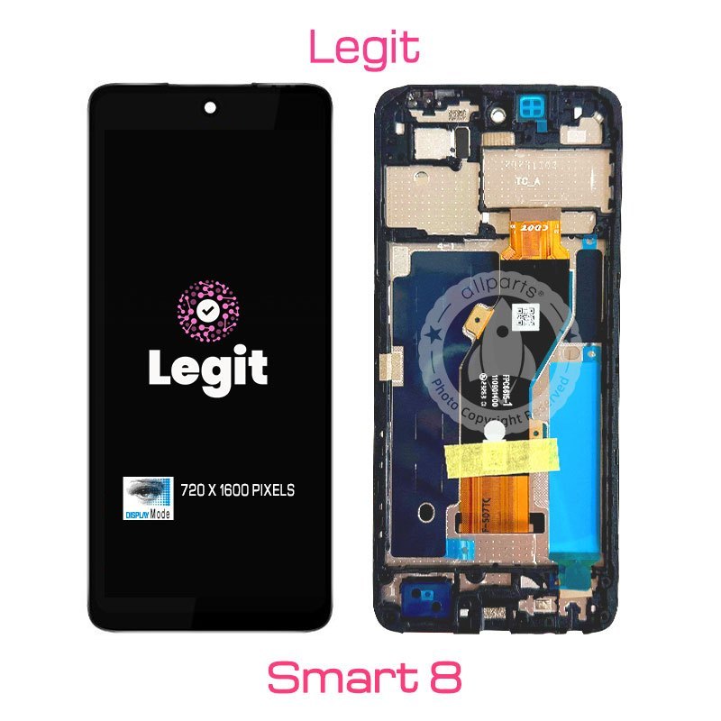 Display for INFINIX Smart 8 LCD Touch Screen Digitizer Replacement with Frame X6525