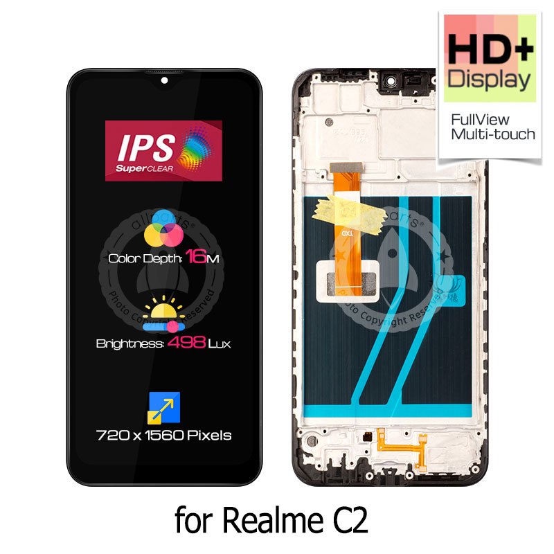 Display For OPPO Realme C2 LCD Touch Screen Digitizer Replacement with Frame